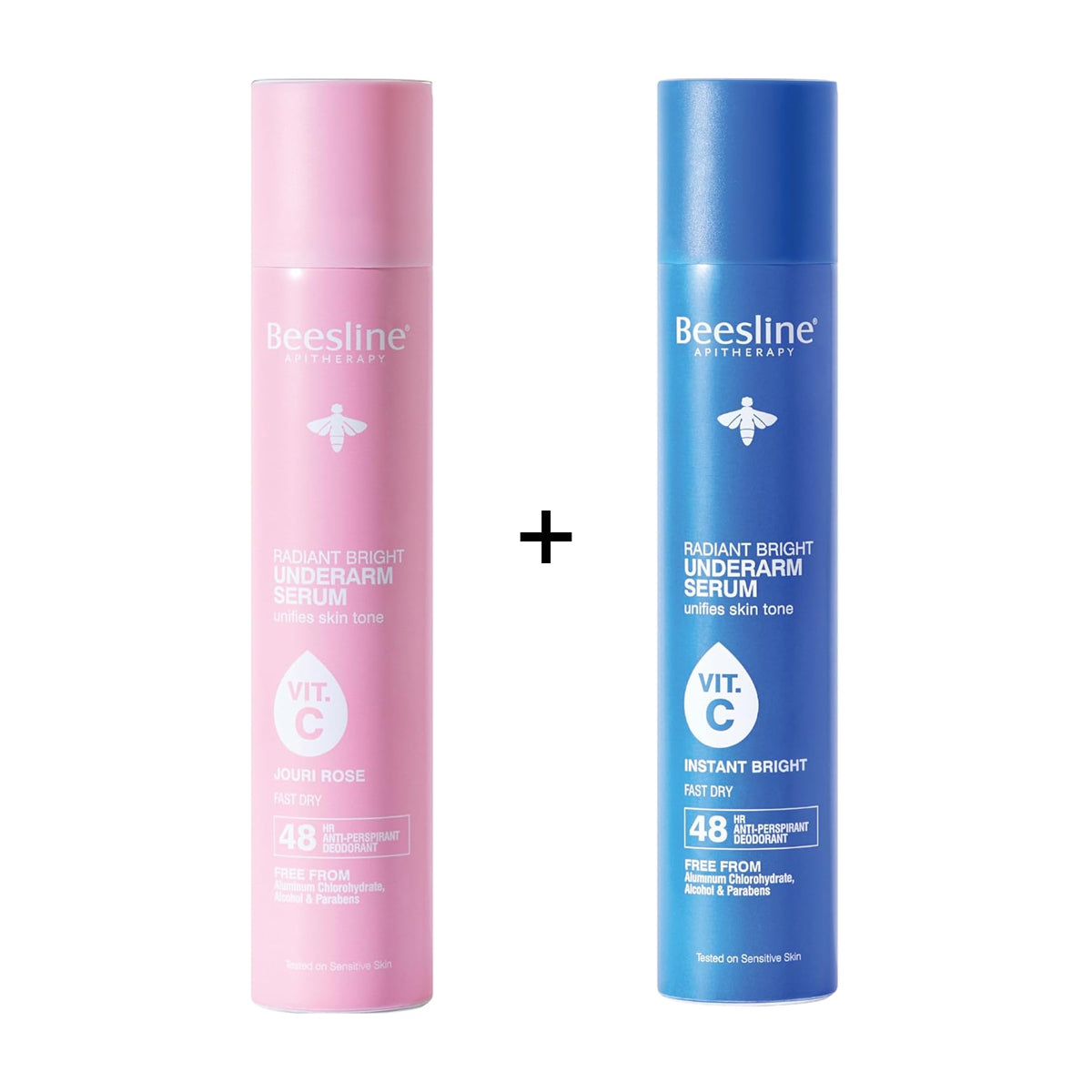 Beesline Radiant Bright Underarm Serum Jouri Rose 48hr 150ml + Beesline Radiant Bright Underarm Serum Instant Bright 48h 150ml Offer